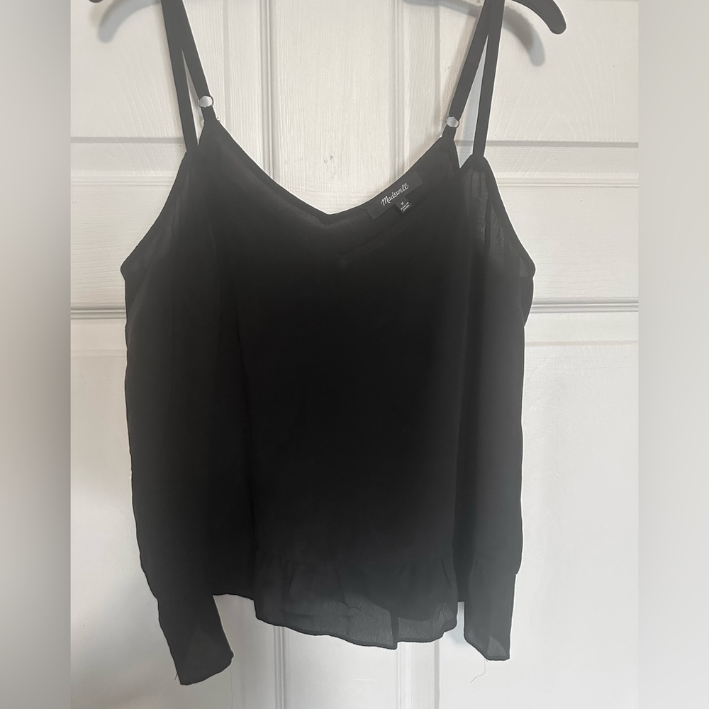 🤍HP🤍Madewell Elegant Black Silk Camisole Top - Picture 5 of 7